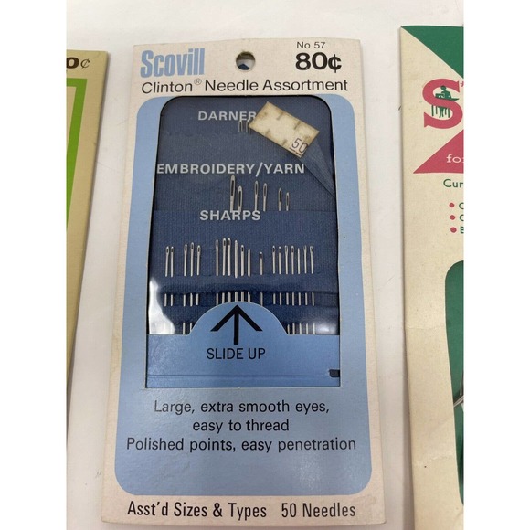 Lot Of 8 Antique Vintage Sewing Craft Needles Dritz Scovill Singer Boye Daisies - Picture 3 of 9